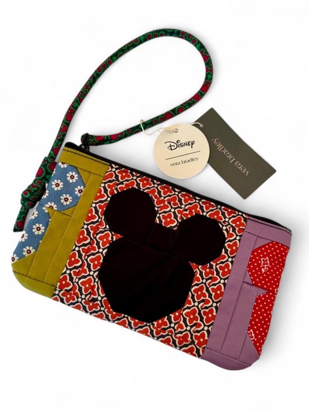 Disney Vera Bradley Mickey Mouse on Repeat Patchwork Wristlet Retired NWT